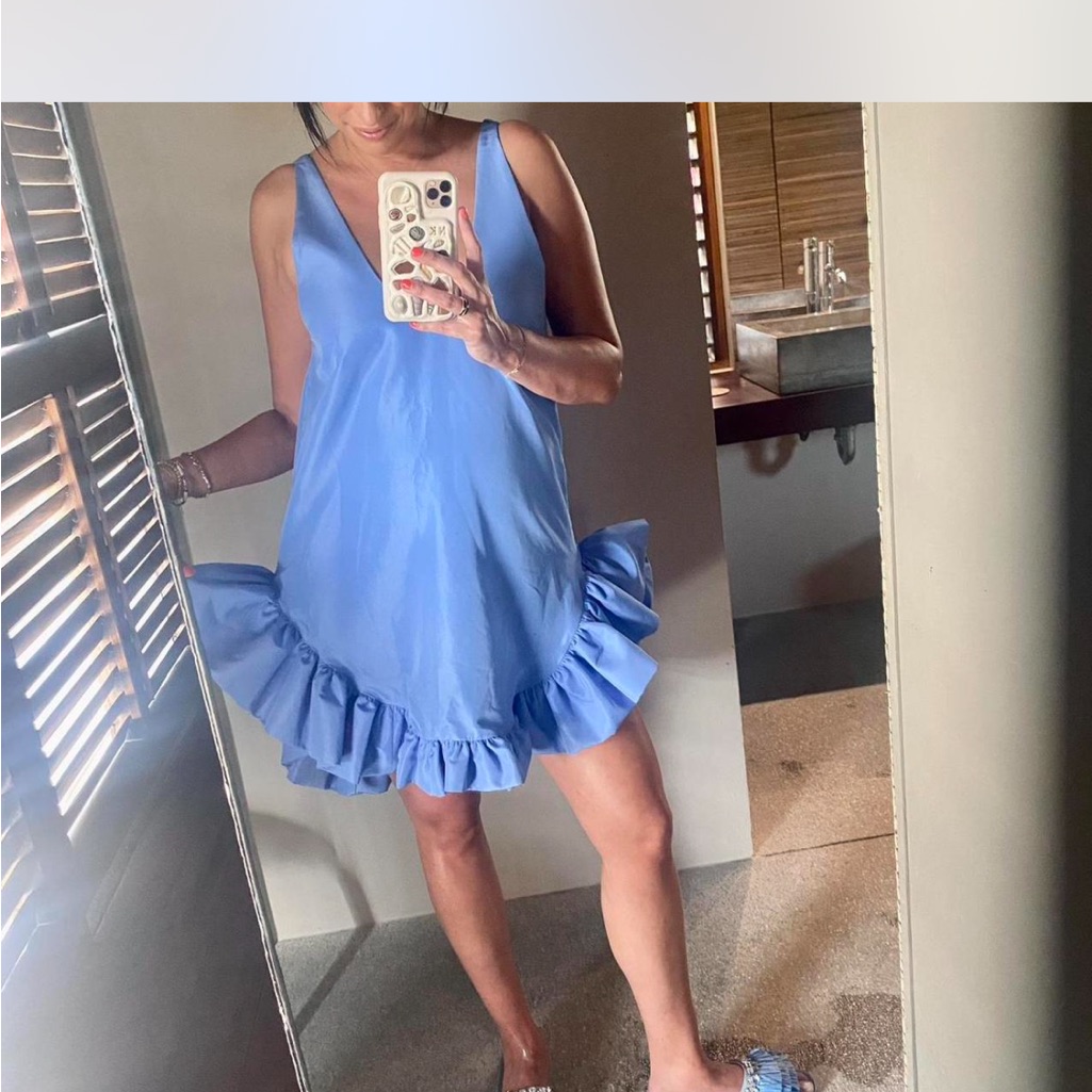 Kika Vargas Sonia Ruffle Hem Mini Dress